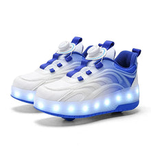 Load image into Gallery viewer, LED Roller Skate Shoes for Kids, Light-Up USB Rechargeable Sneakers