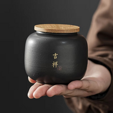 Load image into Gallery viewer, Portable Ceramic Sealed Tea Canister with Calligraphy Design