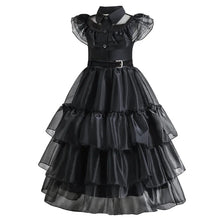 Load image into Gallery viewer, Girls Gothic Layered Cake Gown with Mesh Panel Details and Decorative Pattern All Vera Mart