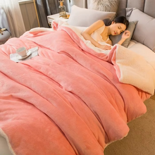 Load image into Gallery viewer, Solid Color Sherpa Blanket, Reversible Plush Duvet Cover