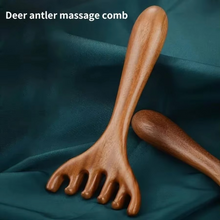 Load image into Gallery viewer, Sandalwood Antler-Shaped Gua Sha Scalp Massager