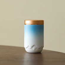 Load image into Gallery viewer, Ceramic Tea Jar with Airtight Tin Lid, Compact Tea Storage and Decorative Home Container