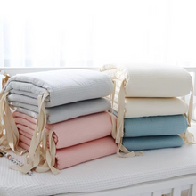Load image into Gallery viewer, Waffle Cotton Baby Crib Bumper One Piece Washable Anti Collision Cushion for Newborn Nursery Decor