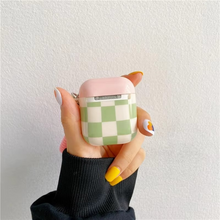 Load image into Gallery viewer, Checkerboard Lattice AirPods Case with Bling Bracelet Chain