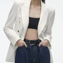 Load image into Gallery viewer, Women's V-Neck Slim Fit Blazer - Long Sleeve Button Jacket for Work, Meetings, and Elegant Everyday Wear