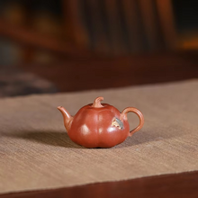 Load image into Gallery viewer, Handmade Yixing Purple Clay Pumpkin Teapot 1.7 fl oz