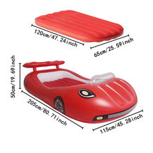 Load image into Gallery viewer, Inflatable Car Design Kids Travel Bed with Soft Flocked Surface