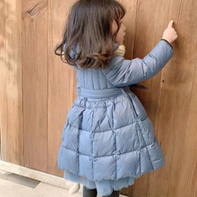 Load image into Gallery viewer, Baby Girl Hooded Winter Coat with Mesh Detail and Slim Waist Design