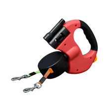 Load image into Gallery viewer, Retractable Dual Dog Leash with 360 Degree Swivel and LED Safety Light for Walking Two Dogs