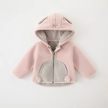 Load image into Gallery viewer, Cozy Winter Fleece Hooded Jacket for Kids with Cartoon Dinosaur Design