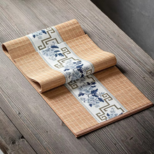 Load image into Gallery viewer, Vintage Embroidered Bamboo Tea Table Runner
