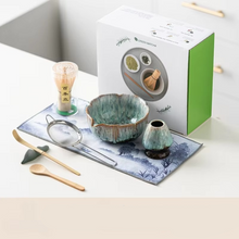 Load image into Gallery viewer, Petal Matcha Set 8 Piece Handcrafted Matcha Tea Ceremony Kit with Glazed Bowl and Whisk