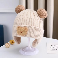 Load image into Gallery viewer, Cozy Baby Knit Hat with Bear Ears for Winter Warmth