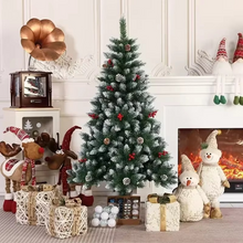 Load image into Gallery viewer, Artificial Christmas Tree with White Pinecones and Red Berries – PVC Holiday Decoration 4 ft to 10 ft