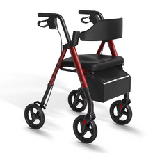 Load image into Gallery viewer, Premium Foldable Rollator Walker with Seat and 8" Wheels