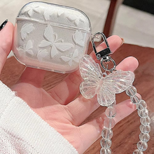 Load image into Gallery viewer, Sparkling Pink Butterfly Print Protective Case for Wireless Earbuds