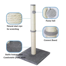 Load image into Gallery viewer, Tall Sisal Cat Scratching Post with Dangling Ball for Indoor Cats and Kittens