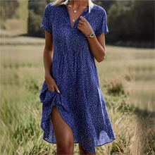Load image into Gallery viewer, Elegant Polka Dot Midi Shirt Dress for Women