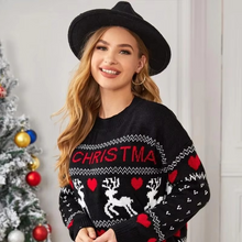 Load image into Gallery viewer, Women's Loose Knit Round Neck Sweater, Comfortable Fit for Everyday and Work