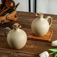 Load image into Gallery viewer, Large Capacity Coarse Pottery Oil Bottle for Soy Sauce, Olive Oil, and Chili Oil Storage