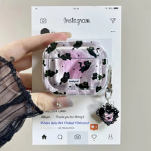 Load image into Gallery viewer, Wireless Earphone Protective Sleeve Black Cat Design Soft Furry Case By Yusha