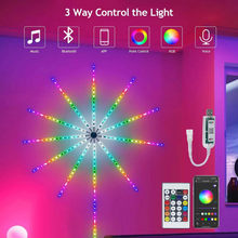 Load image into Gallery viewer, Smart Control Music Sync RGB Firework LED Light with USB Power 180 LEDs