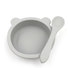 Load image into Gallery viewer, Silicone Suction Baby Feeding Bowl and Spoon Set
