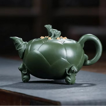 Load image into Gallery viewer, Handmade Yixing Purple Clay Teapot for Traditional Chinese Tea Ceremony 14 oz