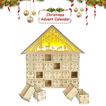 Load image into Gallery viewer, Wooden Christmas Advent Calendar 24-Day Reusable Countdown Tabletop Decoration