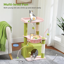 Load image into Gallery viewer, Cactus Cat Tree Tower with Condo, Hammock, Scratching Post and Perch for Indoor Cats