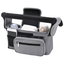 Load image into Gallery viewer, Large Stroller Organizer with Multiple Compartments and Cup Holders