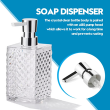 Load image into Gallery viewer, Clear Acrylic Soap Dispenser with Silver Pump 10 oz Transparent