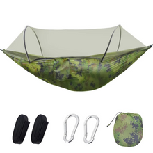 Load image into Gallery viewer, 2-Person Outdoor Hammock with Mosquito Net - Portable Parachute Fabric Camping Bed