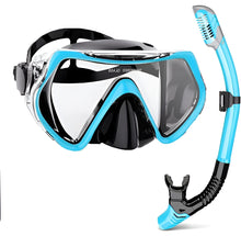 Load image into Gallery viewer, Adult Snorkel and Dive Mask Set with Silicone Seal, Dry Snorkel and 180 Degree Clear Vision