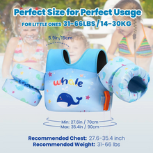 Load image into Gallery viewer, Kids Foam Life Vest with Arm Floats and Safety Whistle for Swimming and Kayaking