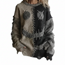 Load image into Gallery viewer, Cozy Pumpkin Faux Fur V-Neck Halloween Sweater for Women