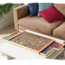 Load image into Gallery viewer, Wooden Puzzle Table with Storage Drawers for Up to 1500 Pieces