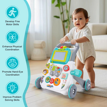 Load image into Gallery viewer, Multifunction Baby Push Walker with Music and Drawing Board Activity Center for 6–15 Month Toddlers