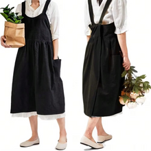 Load image into Gallery viewer, Cross Back Cooking Apron with Pockets