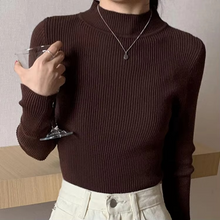 Load image into Gallery viewer, Women’s Mock Neck Knit Sweater – Slim Fit, Vintage-Inspired Pullover for Fall and Winter