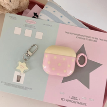 Load image into Gallery viewer, Korean Style Pink and Yellow Star Earphone Case with Charm Pendant