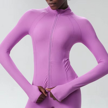 Load image into Gallery viewer, Womens Slim Fit Running Jacket With Full Zip Long Sleeve Lightweight Sports Top