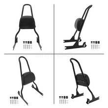 Load image into Gallery viewer, Detachable Motorcycle Backrest with PU Leather and Stainless Steel Frame