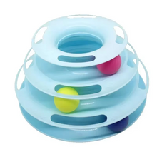 Load image into Gallery viewer, Interactive Cat Tower Toy with Roller Balls, Multi-Level Puzzle Track for Kittens and Cats