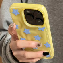 Load image into Gallery viewer, Cartoon Black Checkered Star Pattern Korean Style Shockproof Soft iPhone Case