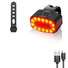 Load image into Gallery viewer, USB Rechargeable Bike Front and Rear Light Set with LED Headlamp for Night Cycling