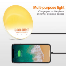 Load image into Gallery viewer, Wake Up Light Alarm Clock with Sunrise Simulation, Sunset Mode, Night Light and FM Radio