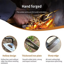 Load image into Gallery viewer, Hardened Hollow Hoe – Forged Garden Tool for Weeding and Soil Cultivation