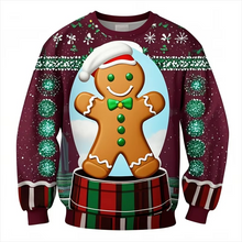 Load image into Gallery viewer, Gingerbread Man 3D Printed Ugly Christmas Crewneck Sweatshirt for Men