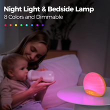 Load image into Gallery viewer, Sunrise Wake-Up Light Alarm Clock with 8 Colors, 26 Sleep Sounds & Wood Grain Design